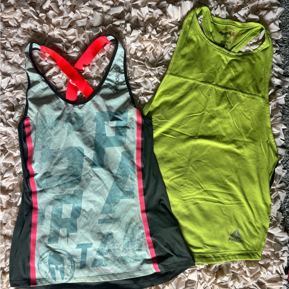 Reebok Dual Tank Top Set - Black and Lime